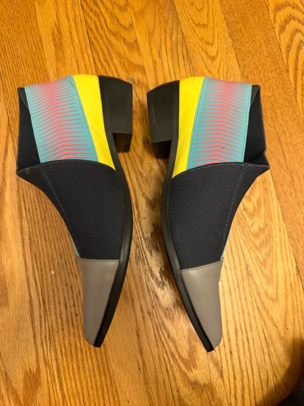 United Nude Peek Pump Lo Flats Pointed Toe Colorblock Graphic Slip-On EU 38 - Picture 2 of 6